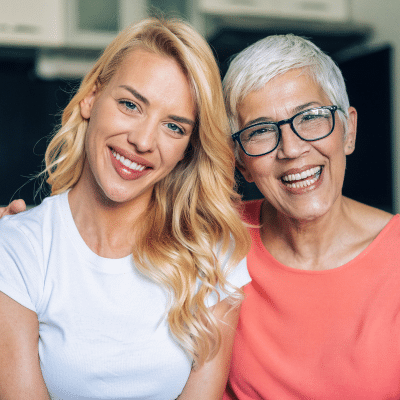 Orthodontics for all ages 10 Mother and daughter smiling, representing orthodontics for all ages