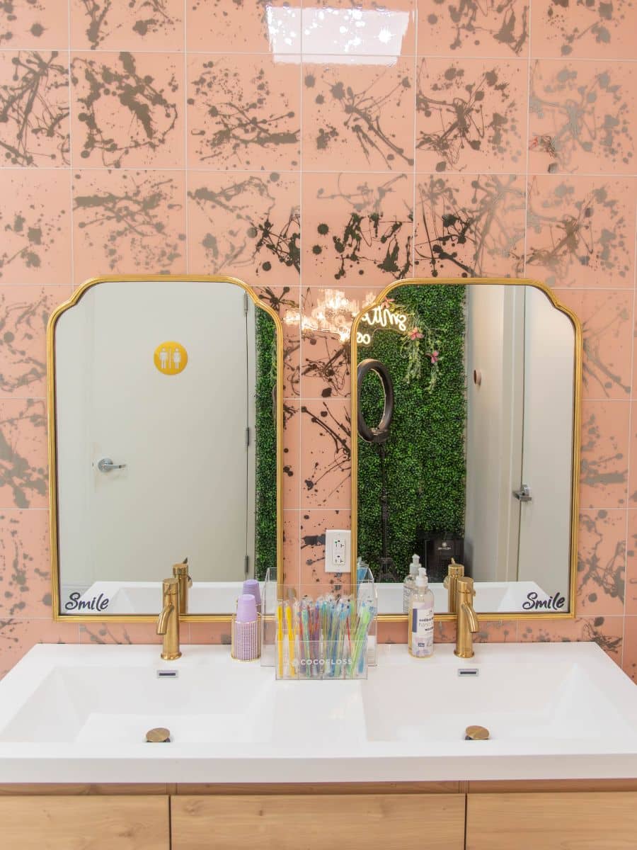 Our treatments 3 Hidden smiles melville office brushing station mirrors