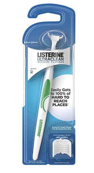 Just for kids 12 Listerine access flosser with easy-grip handle and disposable floss heads for effective cleaning