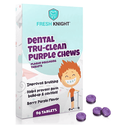 Just for kids 8 Fresh knight dental true clean purple plaque disclosing tablets for kids and adults
